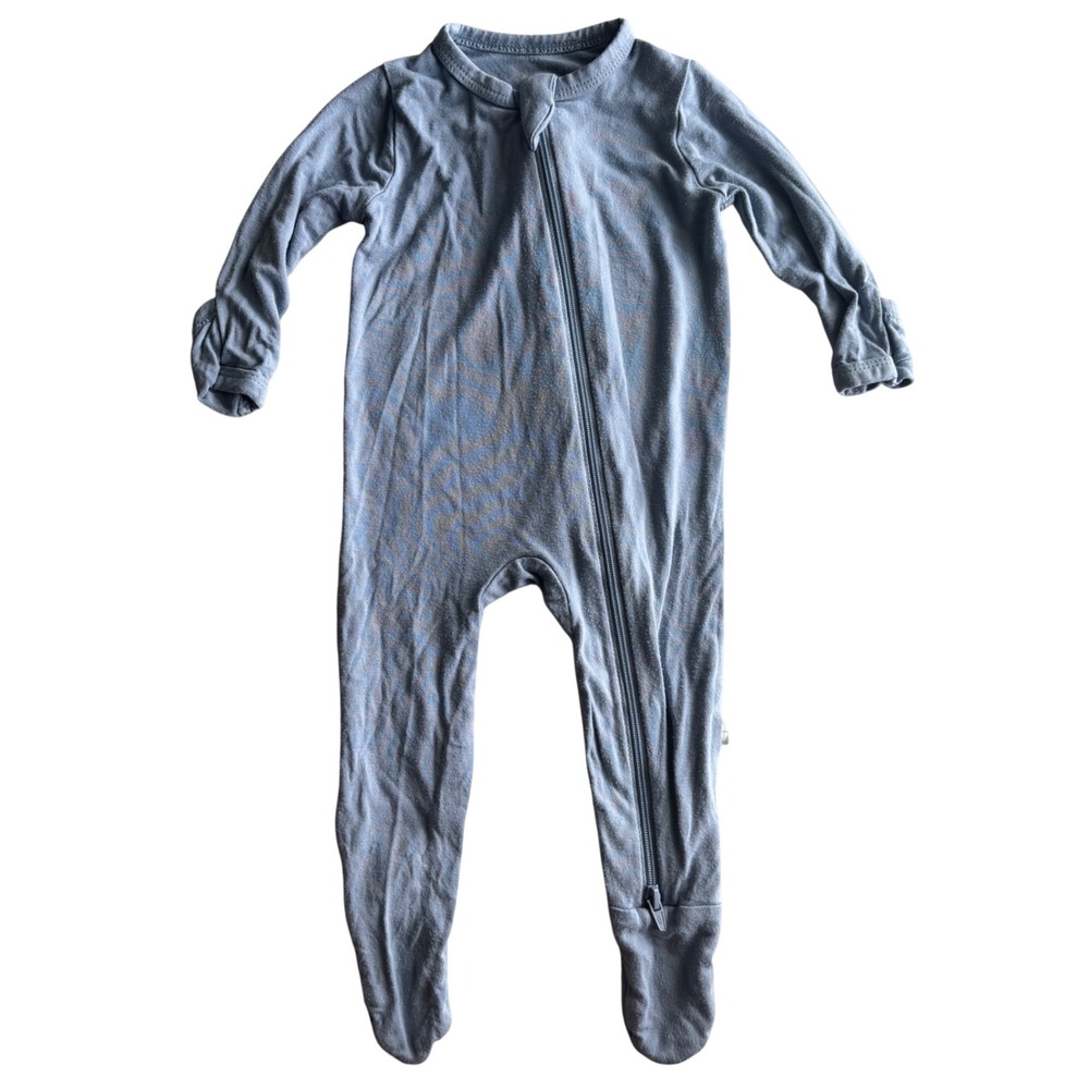 Kyte Baby Bamboo Zippered Footie Sleeper Blue 0-3 Months Long Sleeve Mittens